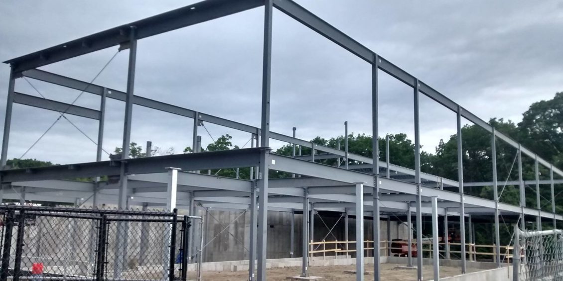 steel frame of a building under construction