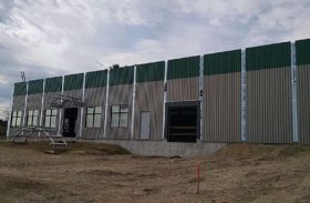 exterior view of a building under construction